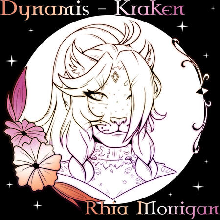 A personalized art party style portrait featuring yours truly, customized with a simple star background and lesbian pride color font, flowers, and glow.